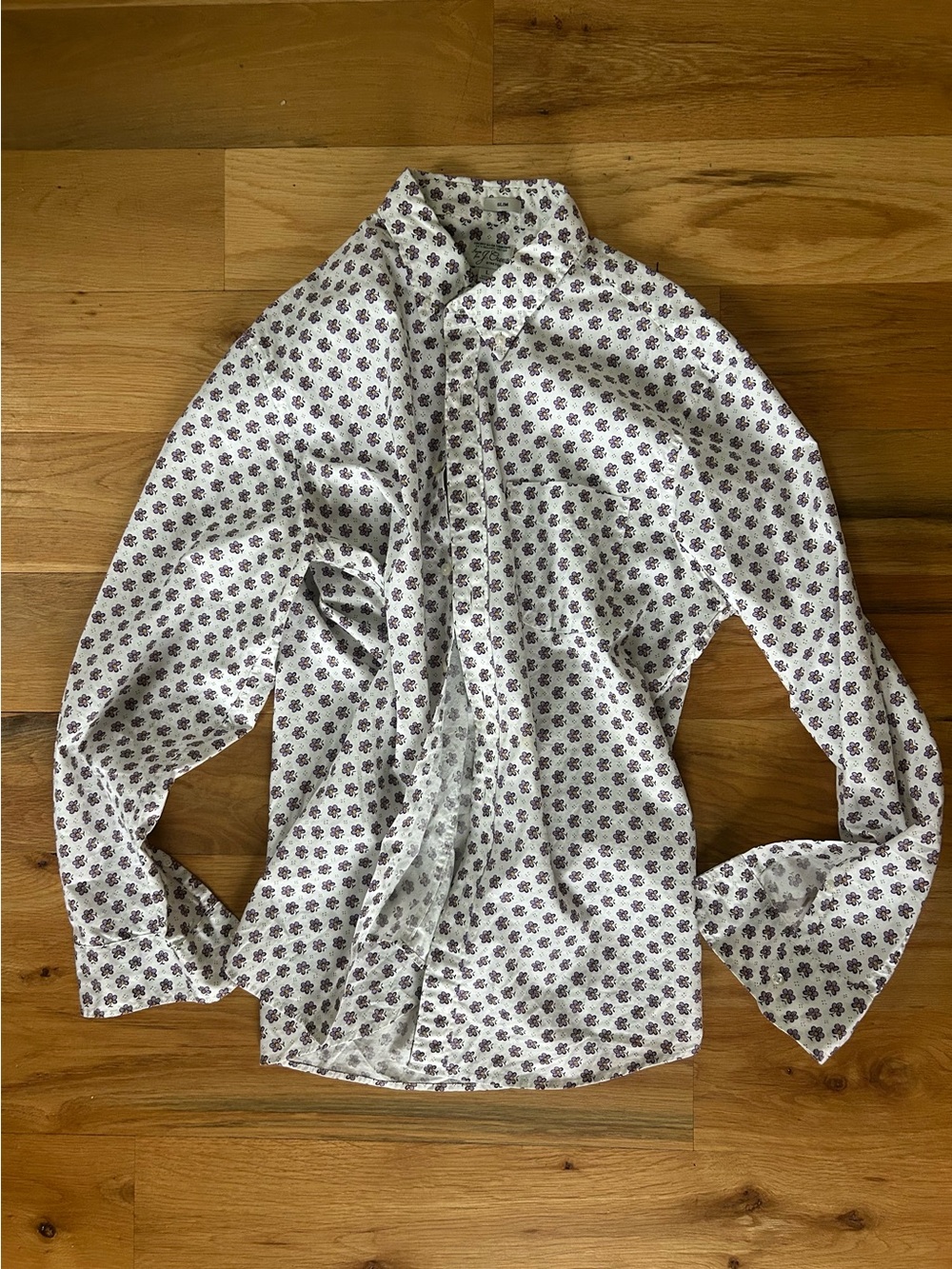 Men's J Crew White Button-Up Shirt with Floral Print